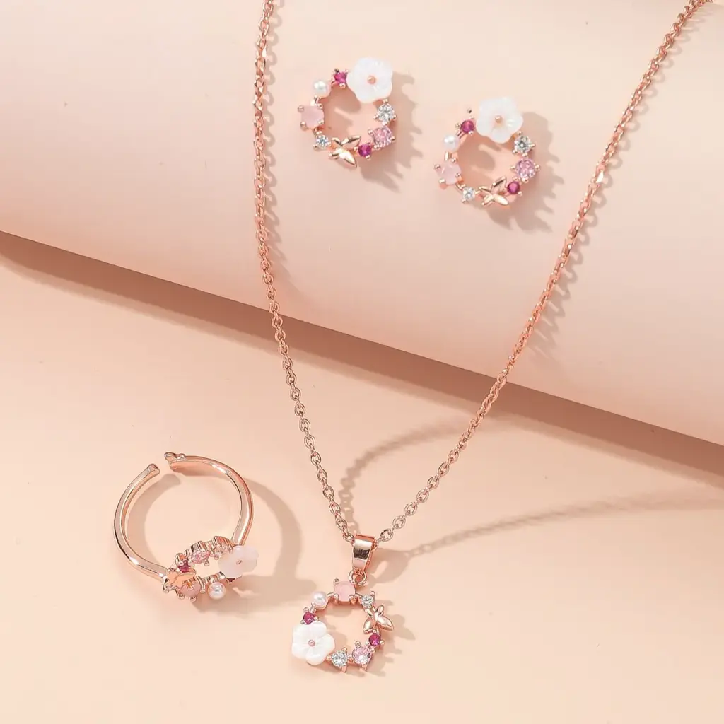 Rose Gold-color Lady Flower Fashion Accessories