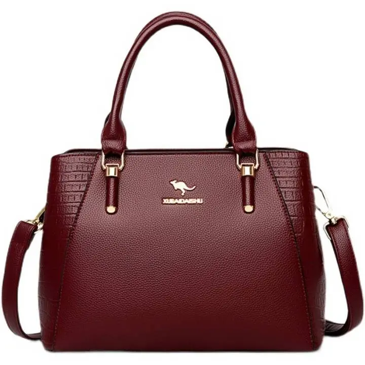 PU Faux Leather Tote Shoulder Bag For Women