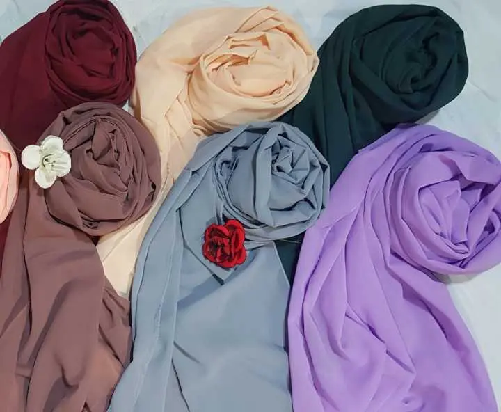 Plain Chiffon Geogert Hijab Stoller Multicolor stoller for girls and women